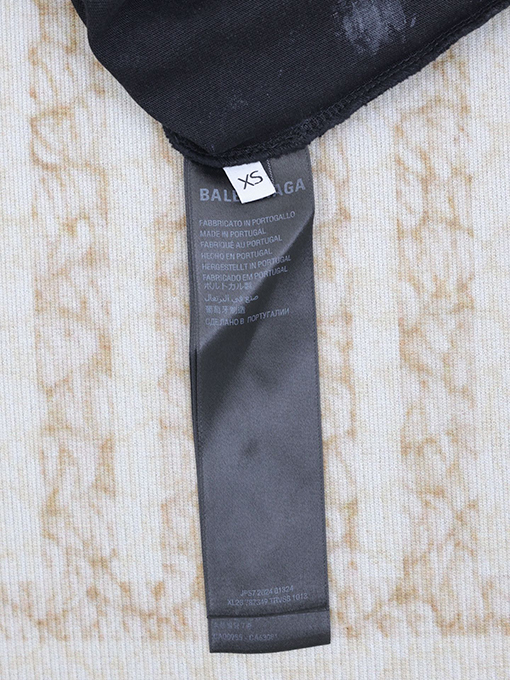 バレンシアガ  新しい手描きの磨かれた古い半袖Tシャツ