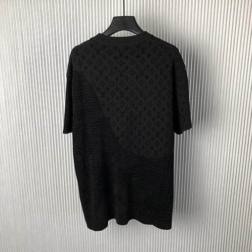 ルイヴィトン新しいジャカード半袖ラウンドネックニットTシャツ