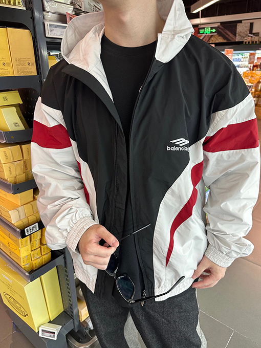 バレンシアガ スポーツロゴ ジップアップナイロンジャケット3 B SPORTS ICON TRACKSUIT 