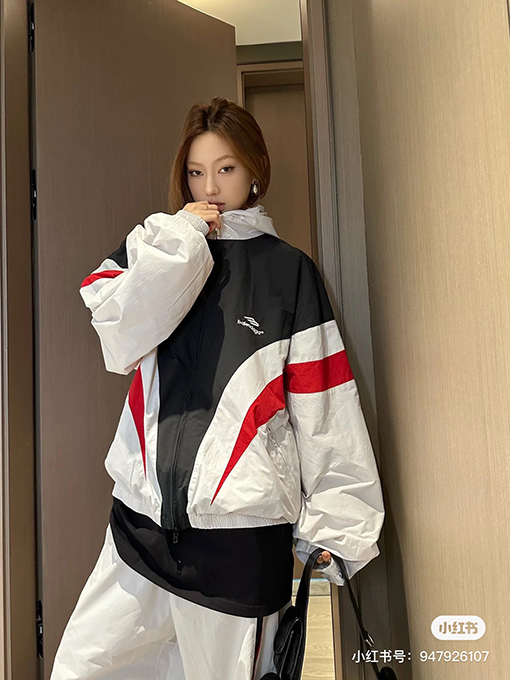 バレンシアガ スポーツロゴ ジップアップナイロンジャケット3 B SPORTS ICON TRACKSUIT 