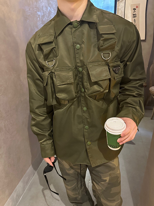 プラダ ファッションワークウェアナイロンシャツ