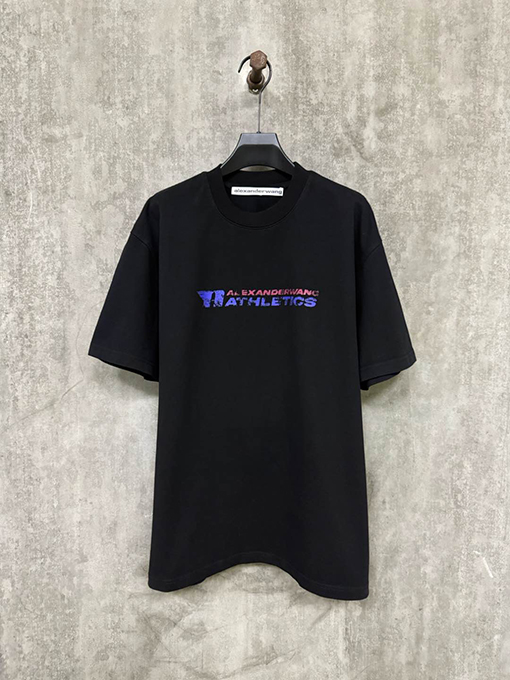 アレキサンダーワン 新しいロゴプリントラウンドネック半袖Tシャツ