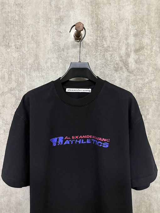アレキサンダーワン 新しいロゴプリントラウンドネック半袖Tシャツ