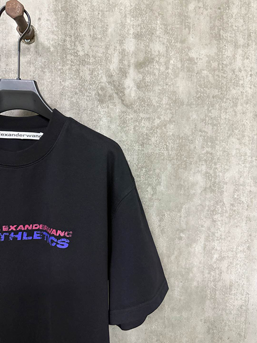 アレキサンダーワン 新しいロゴプリントラウンドネック半袖Tシャツ