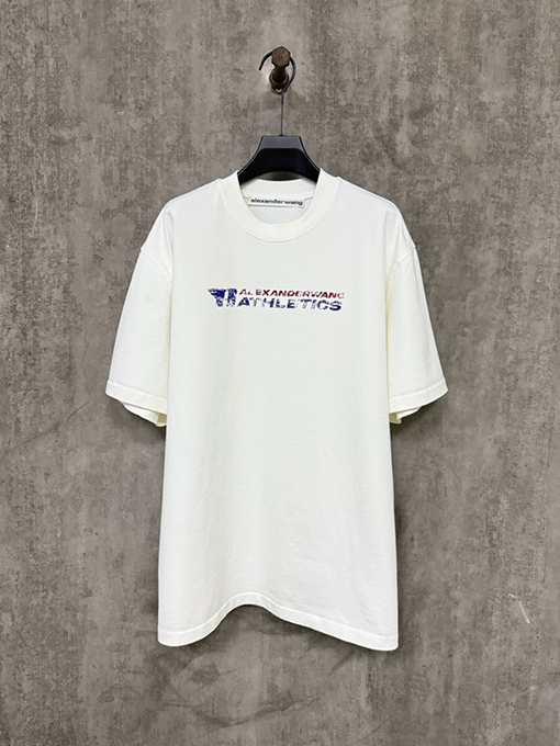 アレキサンダーワン 新しいロゴプリントラウンドネック半袖Tシャツ
