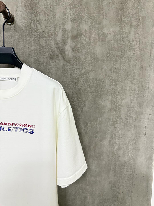 アレキサンダーワン 新しいロゴプリントラウンドネック半袖Tシャツ