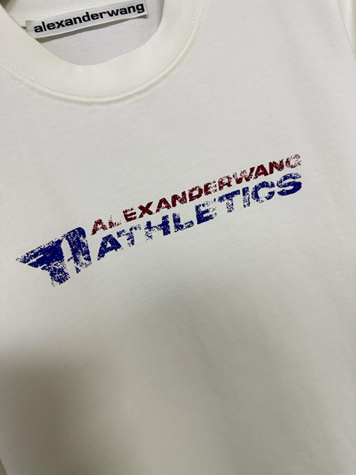 アレキサンダーワン 新しいロゴプリントラウンドネック半袖Tシャツ
