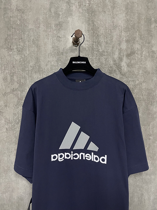 Balenciaga X Adidas コラボレーションシリーズin side out両面刺繍半袖Tシャツ