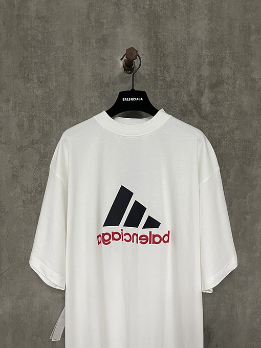 Balenciaga X Adidas コラボレーションシリーズin side out両面刺繍半袖Tシャツ