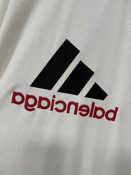 Balenciaga X Adidas コラボレーションシリーズin side out両面刺繍半袖Tシャツ