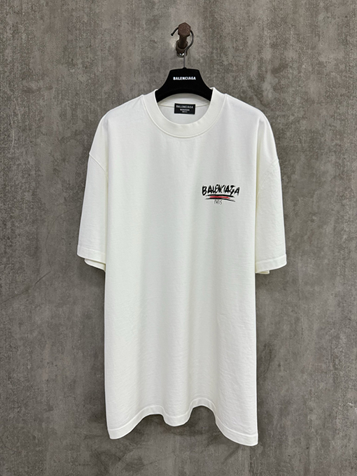 バレンシアガスーパーコピー 落書きスタイルのプリントヘビーパウンド半袖Tシャツ