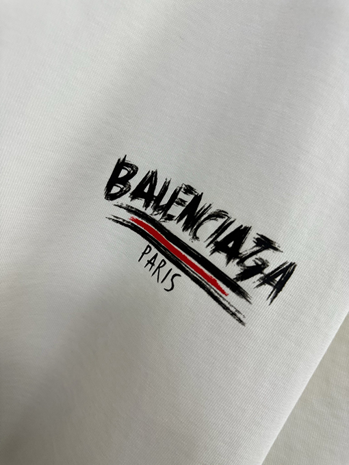バレンシアガスーパーコピー 落書きスタイルのプリントヘビーパウンド半袖Tシャツ
