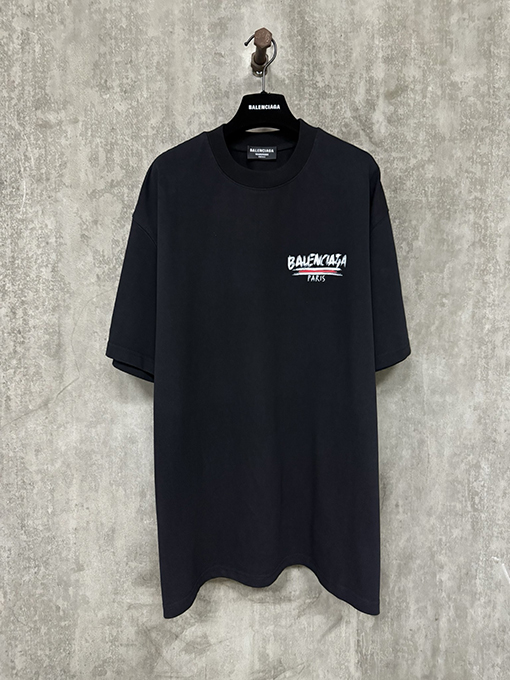 バレンシアガスーパーコピー 落書きスタイルのプリントヘビーパウンド半袖Tシャツ