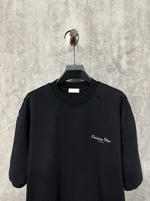 ディオール 新しいクラシックロゴプリントヘビーポンド半袖Tシャツ