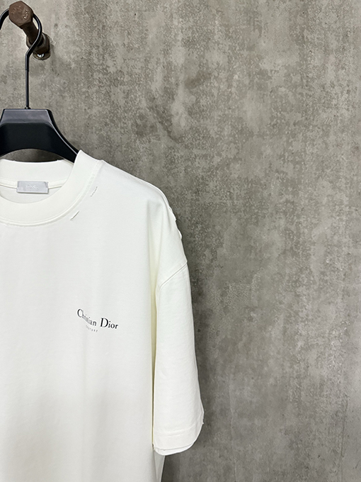ディオール 新しいクラシックロゴプリントヘビーポンド半袖Tシャツ