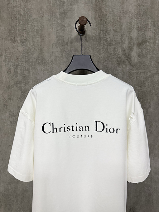 ディオール 新しいクラシックロゴプリントヘビーポンド半袖Tシャツ