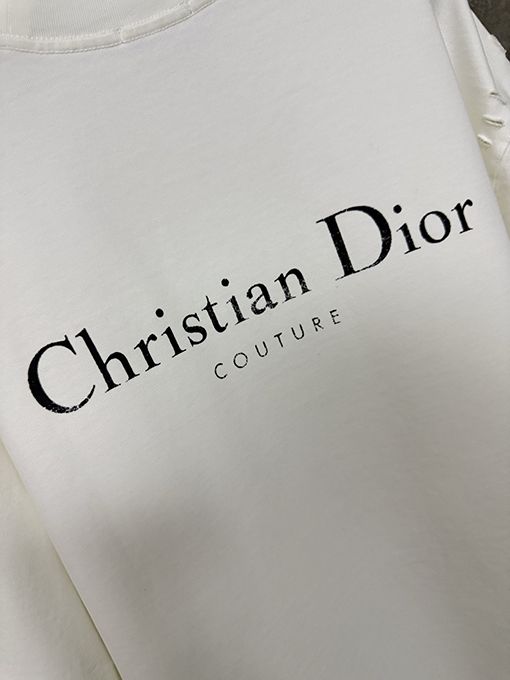 ディオール 新しいクラシックロゴプリントヘビーポンド半袖Tシャツ