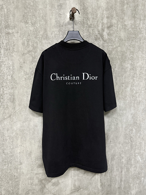 ディオール 新しいクラシックロゴプリントヘビーポンド半袖Tシャツ