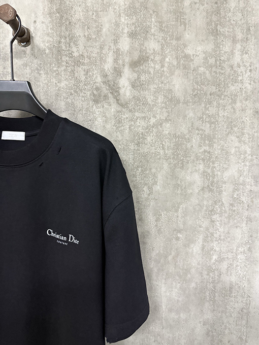 ディオール 新しいクラシックロゴプリントヘビーポンド半袖Tシャツ