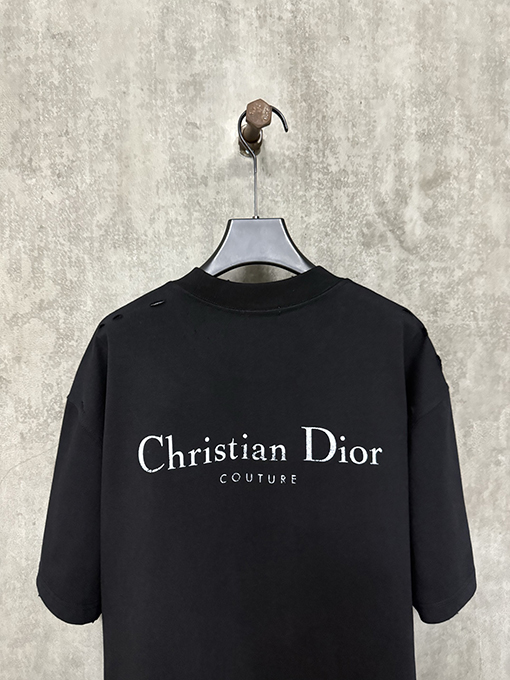 ディオール 新しいクラシックロゴプリントヘビーポンド半袖Tシャツ