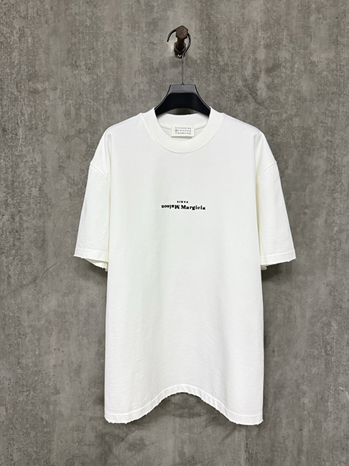 マルタンマルジェラ 25ss発泡ロゴプリント重い半袖Tシャツ