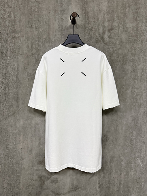 マルタンマルジェラ 25ss発泡ロゴプリント重い半袖Tシャツ