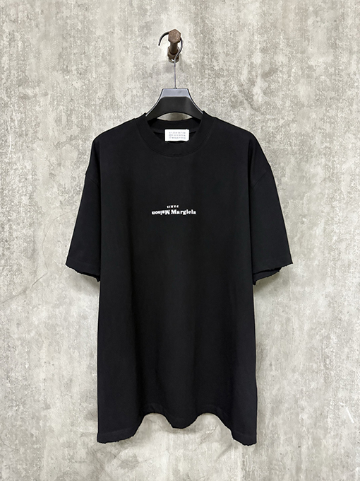マルタンマルジェラ 25ss発泡ロゴプリント重い半袖Tシャツ