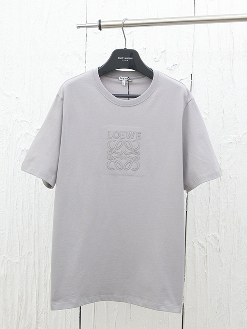 ロエベ 新しいマカロン刺繍ロゴ半袖Tシャツ
