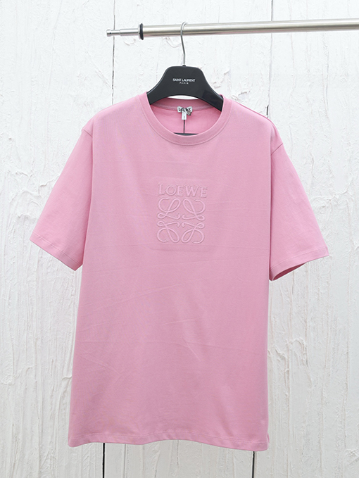 ロエベ 新しいマカロン刺繍ロゴ半袖Tシャツ