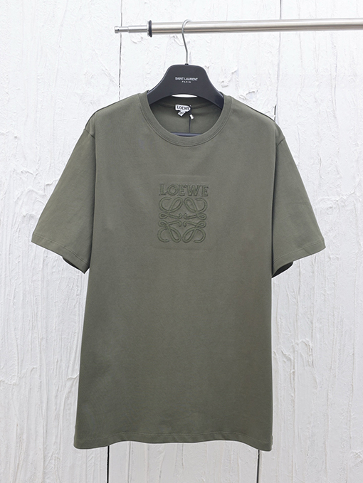 ロエベ 新しいマカロン刺繍ロゴ半袖Tシャツ
