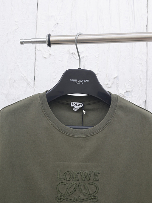 ロエベ 新しいマカロン刺繍ロゴ半袖Tシャツ