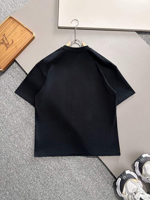 バレンシアガコピー 新しい壊れたクラックプリントコットンラウンドネック半袖Tシャツ
