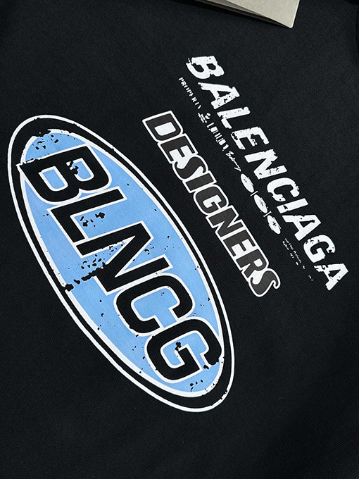 バレンシアガコピー 新しい壊れたクラックプリントコットンラウンドネック半袖Tシャツ