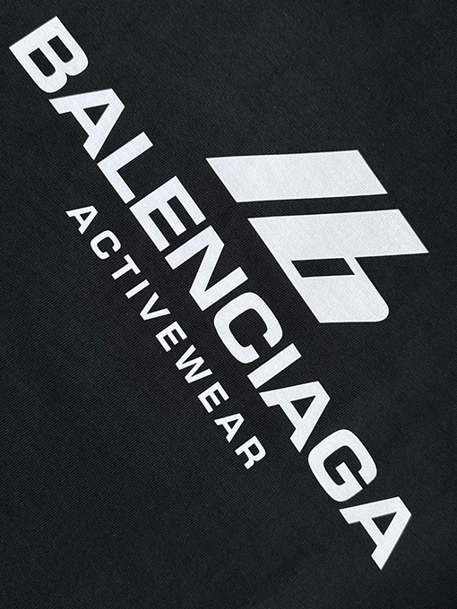 バレンシアガ 新しいプリントコットンクルーネック半袖Tシャツ