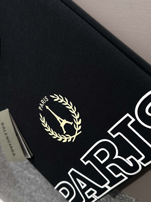 バレンシアガ 新しいエッフェル塔プリントコットンラウンドネック半袖Tシャツ