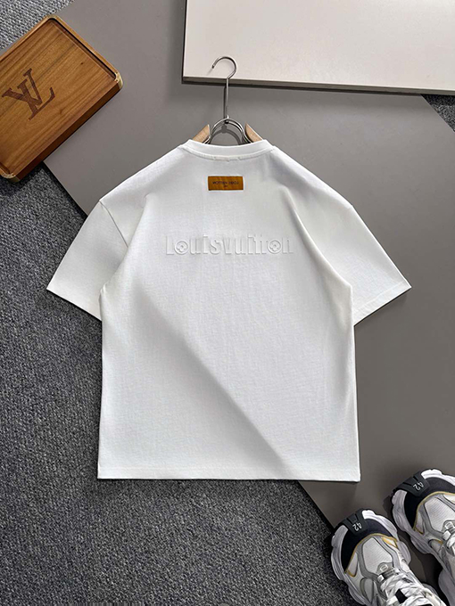 ルイヴィトン 新しい前後のプレス技術半袖Tシャツ