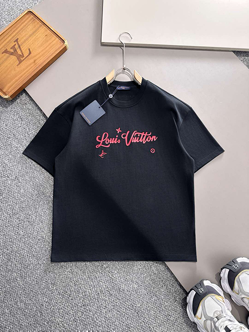 ルイヴィトンコピー 前後のプレス技術半袖Tシャツ