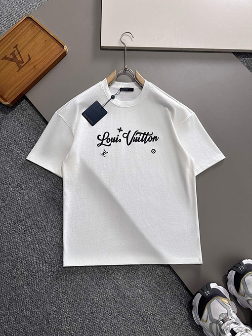 ルイヴィトンコピー 前後のプレス技術半袖Tシャツ