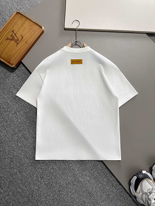 ルイヴィトンコピー 前後のプレス技術半袖Tシャツ