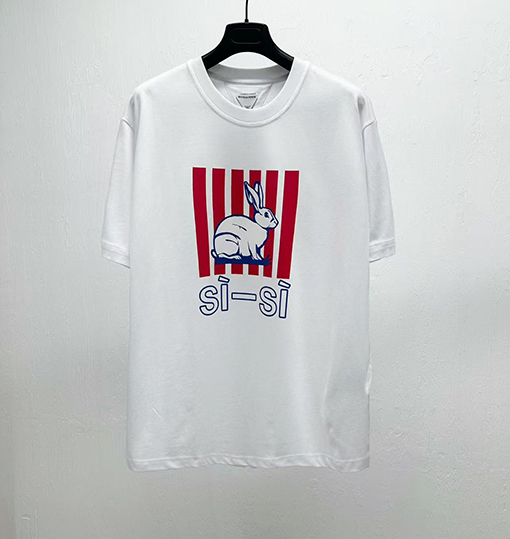 ボッテガヴェネタ ウサギのプリント半袖Tシャツ