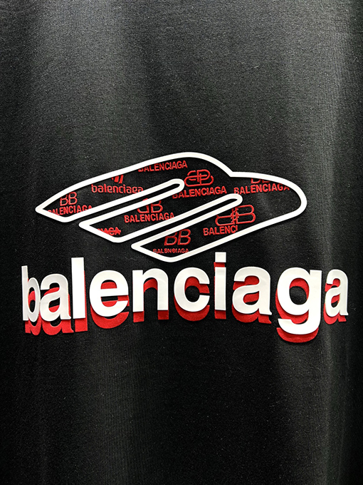 バレンシアガ 新しいスタッキングアルファベット半袖Tシャツ