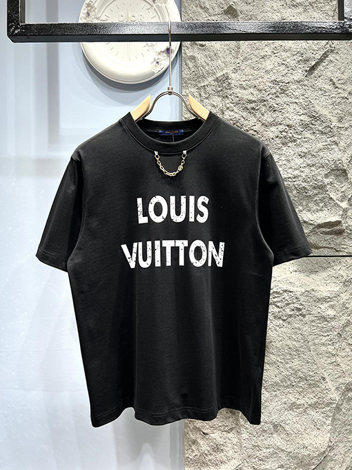 ルイヴィトン新しいチェーンプリント半袖Tシャツ