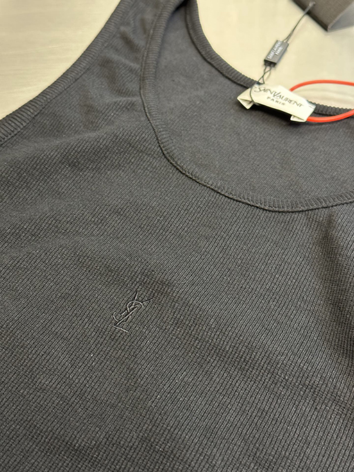 サンローランロゴ刺繍ベスト