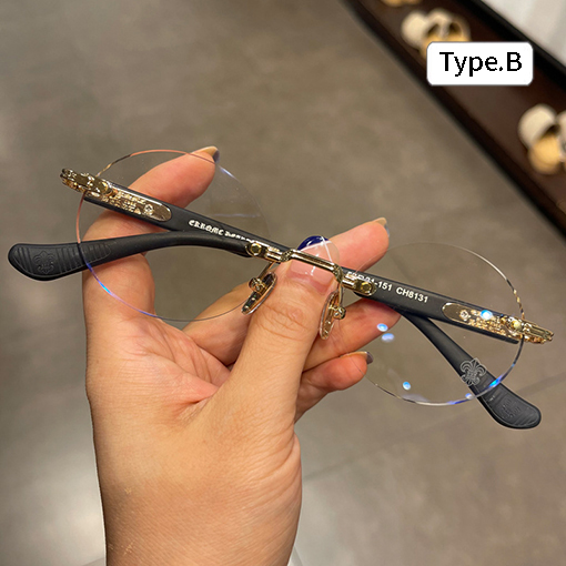 クロムハーツフレームレス円形パンチレトロな王子ミラー