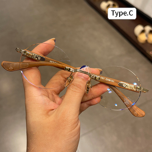 クロムハーツフレームレス円形パンチレトロな王子ミラー