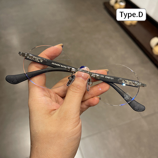 クロムハーツフレームレス円形パンチレトロな王子ミラー