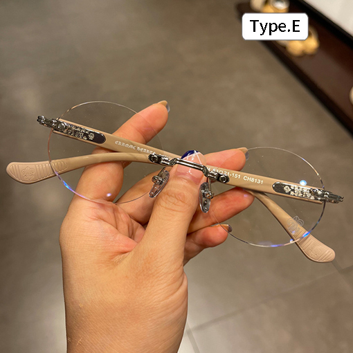 クロムハーツフレームレス円形パンチレトロな王子ミラー