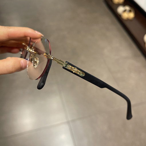 クロムハーツフレームレス円形パンチレトロな王子ミラー