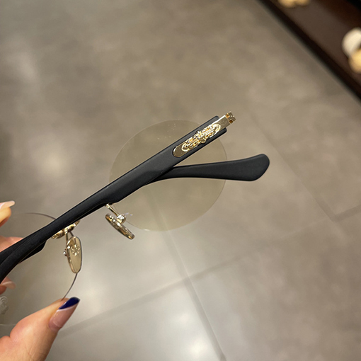 クロムハーツフレームレス円形パンチレトロな王子ミラー
