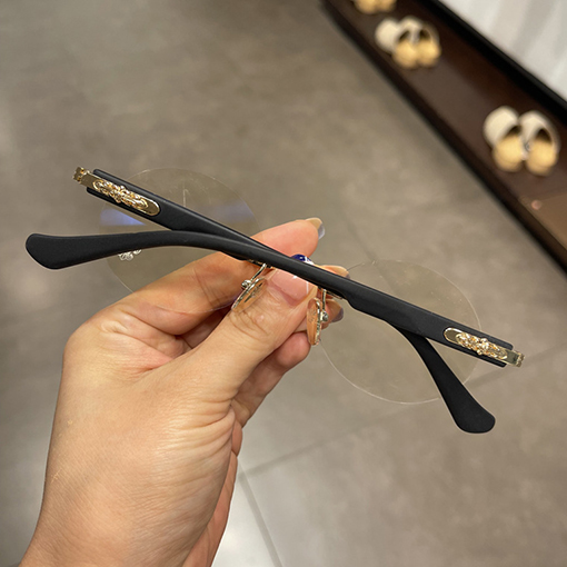 クロムハーツフレームレス円形パンチレトロな王子ミラー